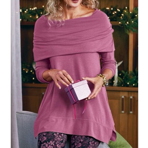 Soft Surroundings B’call Knit Oversized Cowl Neck Tunic Sweater Women's Size 1X - Picture 1 of 7
